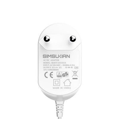 Simsukian best selling products 2020 18V 1A white EU switching power adapter with GS fast wall  charger